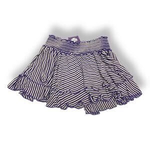 Daily‎ Threads Girls Skirt Size 12 Blue Gray Striped Knit Layered USA Made NEW